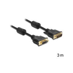 DeLOCK DVI-D Hun til DVI-D Han 3m - Premium Kvalitet, Kapacitet og Stabilitet - Varenr. 4043619831876